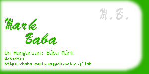 mark baba business card