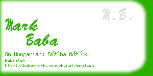 mark baba business card